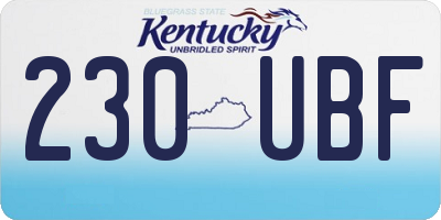 KY license plate 230UBF