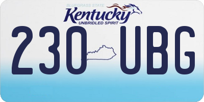 KY license plate 230UBG