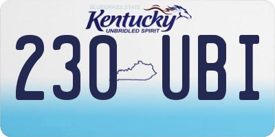 KY license plate 230UBI
