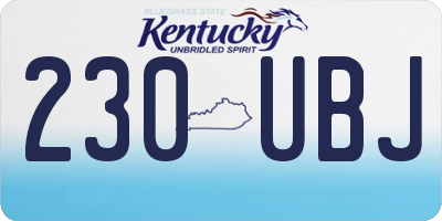 KY license plate 230UBJ