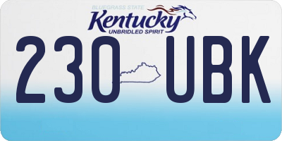 KY license plate 230UBK