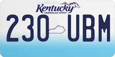 KY license plate 230UBM