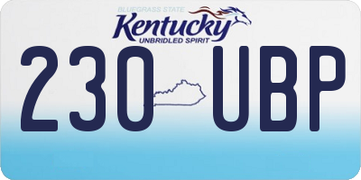 KY license plate 230UBP