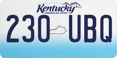 KY license plate 230UBQ