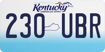 KY license plate 230UBR