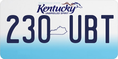 KY license plate 230UBT
