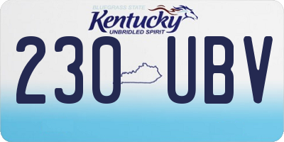 KY license plate 230UBV