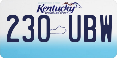 KY license plate 230UBW