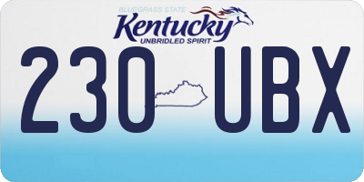 KY license plate 230UBX
