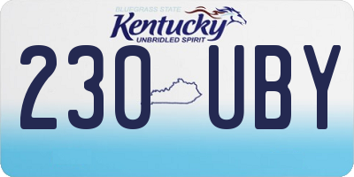 KY license plate 230UBY