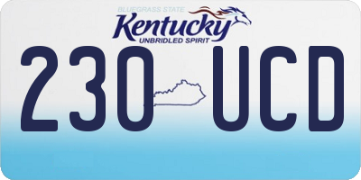 KY license plate 230UCD