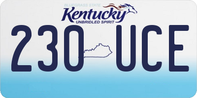 KY license plate 230UCE