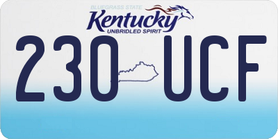 KY license plate 230UCF