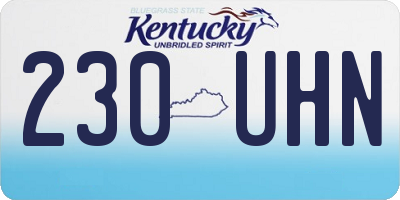 KY license plate 230UHN