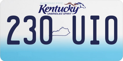 KY license plate 230UIO