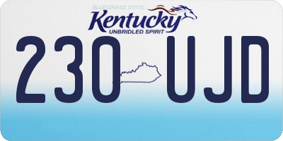 KY license plate 230UJD