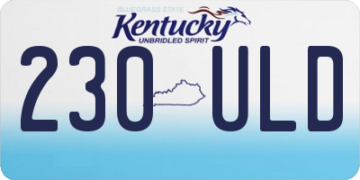 KY license plate 230ULD