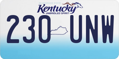 KY license plate 230UNW