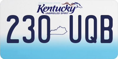 KY license plate 230UQB
