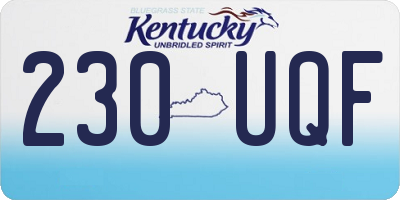 KY license plate 230UQF