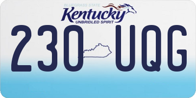 KY license plate 230UQG