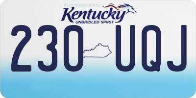 KY license plate 230UQJ