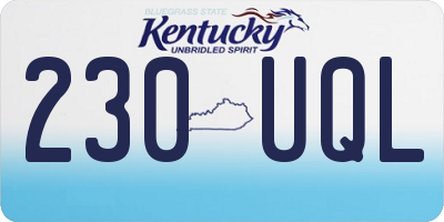 KY license plate 230UQL