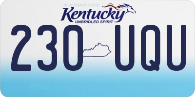 KY license plate 230UQU