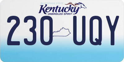 KY license plate 230UQY