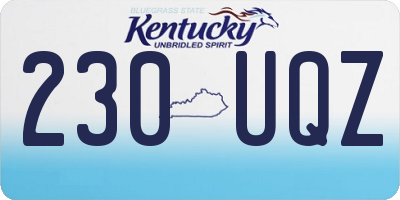 KY license plate 230UQZ
