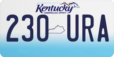 KY license plate 230URA