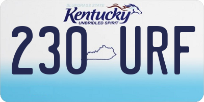 KY license plate 230URF