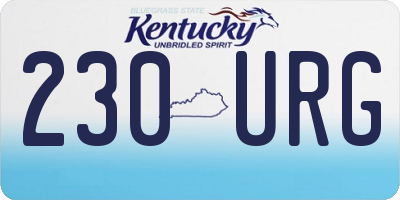 KY license plate 230URG