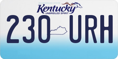KY license plate 230URH