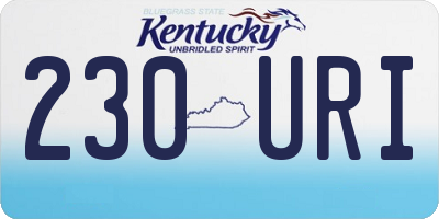 KY license plate 230URI