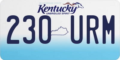 KY license plate 230URM