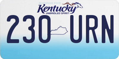 KY license plate 230URN