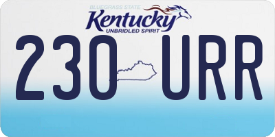 KY license plate 230URR