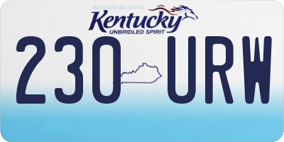 KY license plate 230URW