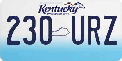 KY license plate 230URZ
