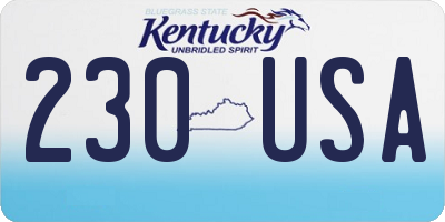 KY license plate 230USA