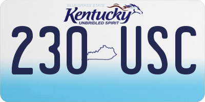 KY license plate 230USC
