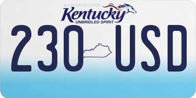 KY license plate 230USD