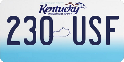 KY license plate 230USF