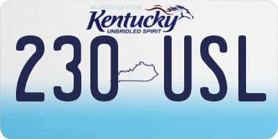 KY license plate 230USL