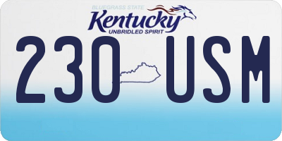 KY license plate 230USM