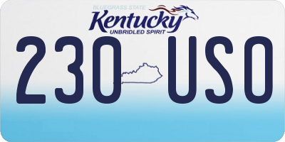 KY license plate 230USO