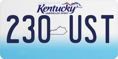 KY license plate 230UST