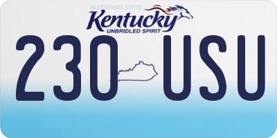 KY license plate 230USU