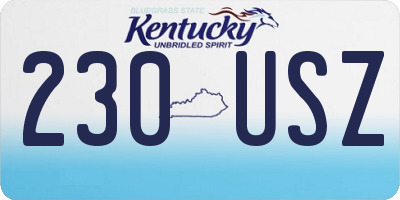KY license plate 230USZ